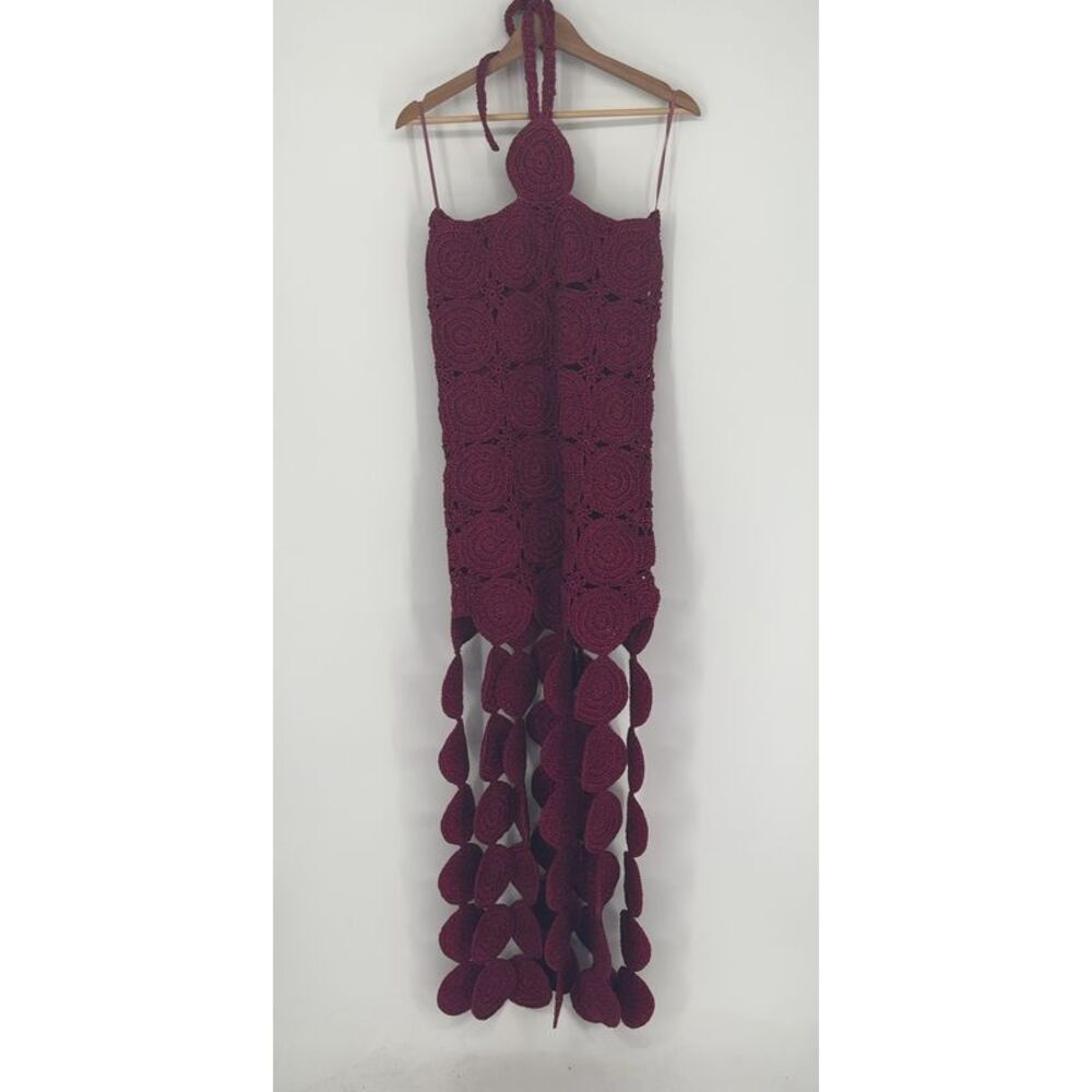 Simon Miller Crochet Cutout Halter Maxi Dress